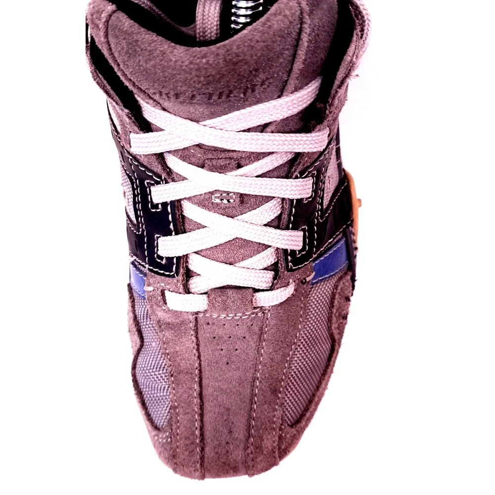Skechers Gray Suede Men's 7 Mesh Lace Up‎ Comfort Casual Shoes